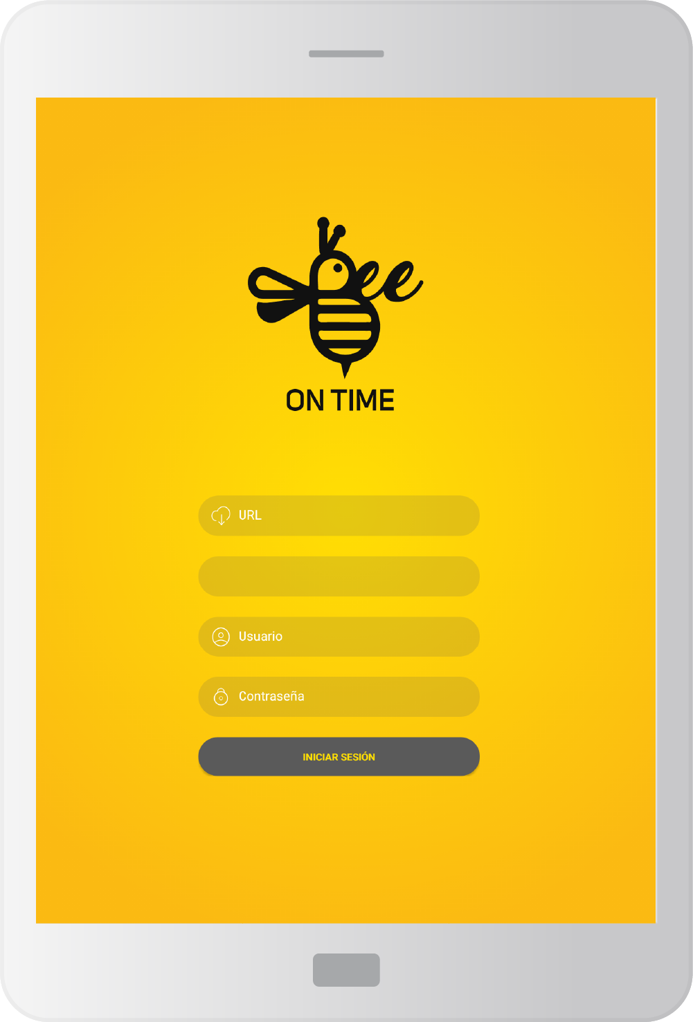 Pantalla de inicio sesión app control de producción